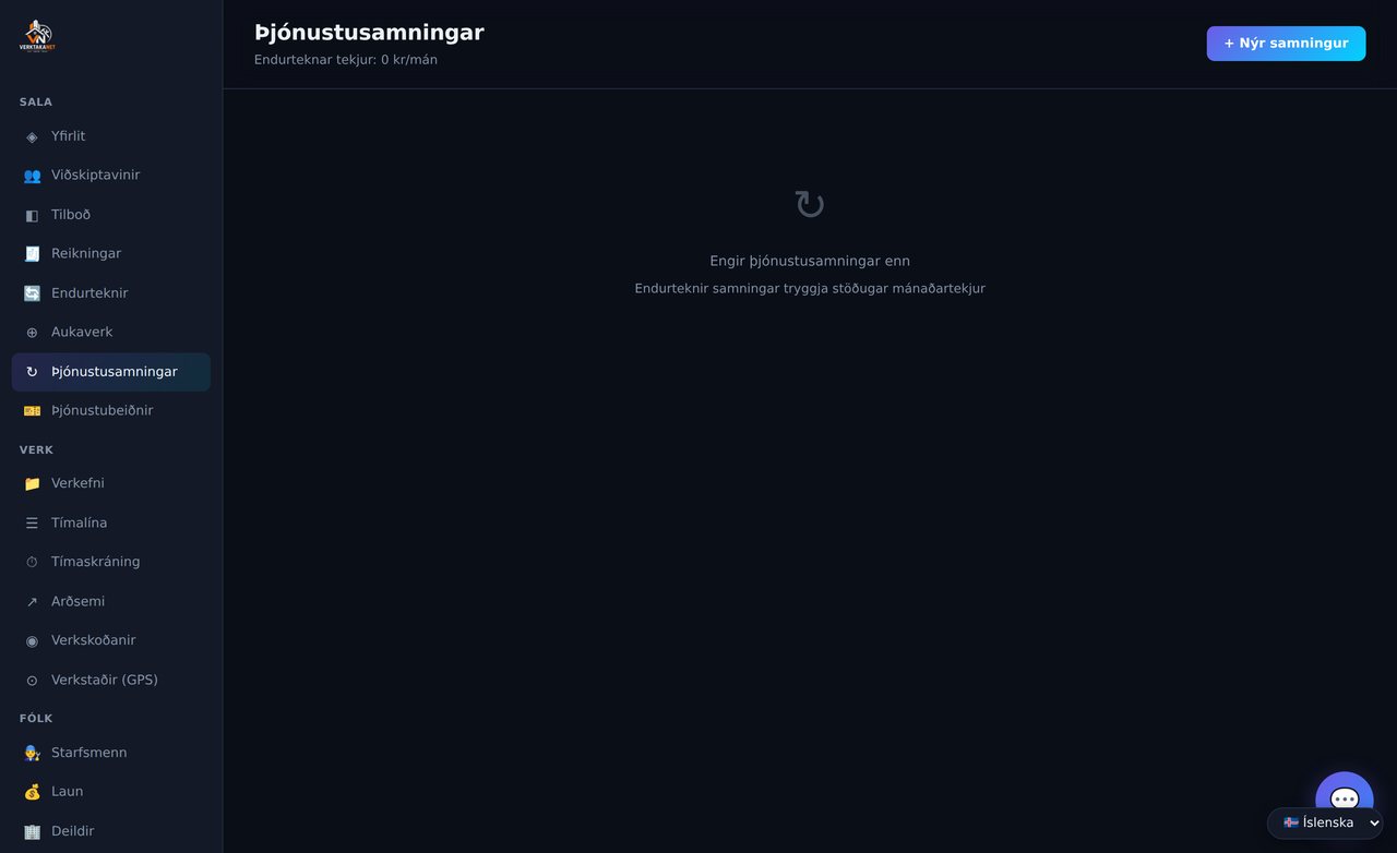 Þjónustusamningar og -beiðnir